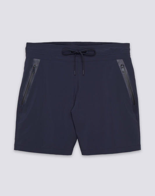 MAILLOT DE BAIN MI-LONGUEUR POUR HOMME, TAILLE SEMI-ÉLASTIQUE, EXTENSIBLE, AVEC POCHE THERMOCOLLÉE
