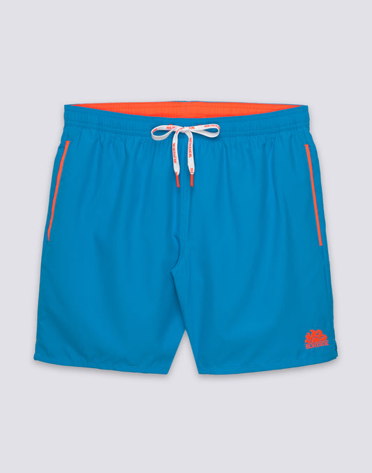 LONG SWIMWEAR WITH ELASTICATED WAIST AND REPREVE® RECYCLED POLYESTER PIPING