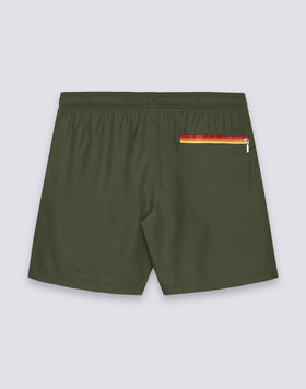MAILLOT DE BAIN MI-LONG À TAILLE ÉLASTIQUE EN POLYESTER RECYCLÉ REPREVE® AVEC DÉTAIL TRICOLORE