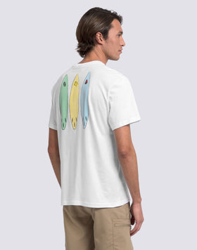 MEN'S CREW NECK T-SHIRT WITH TIDAL SURFER PRINT