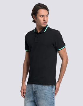 BRICE COTTON PIQUÉ POLO SHIRT WITH TRICOLOUR DETAILS