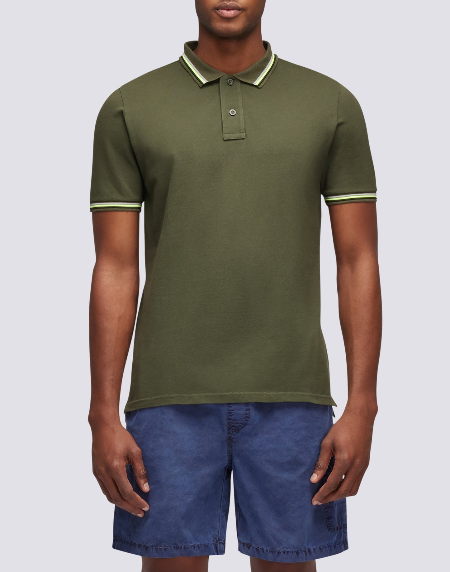 BRICE COTTON PIQUÉ POLO SHIRT WITH TRICOLOUR DETAILS