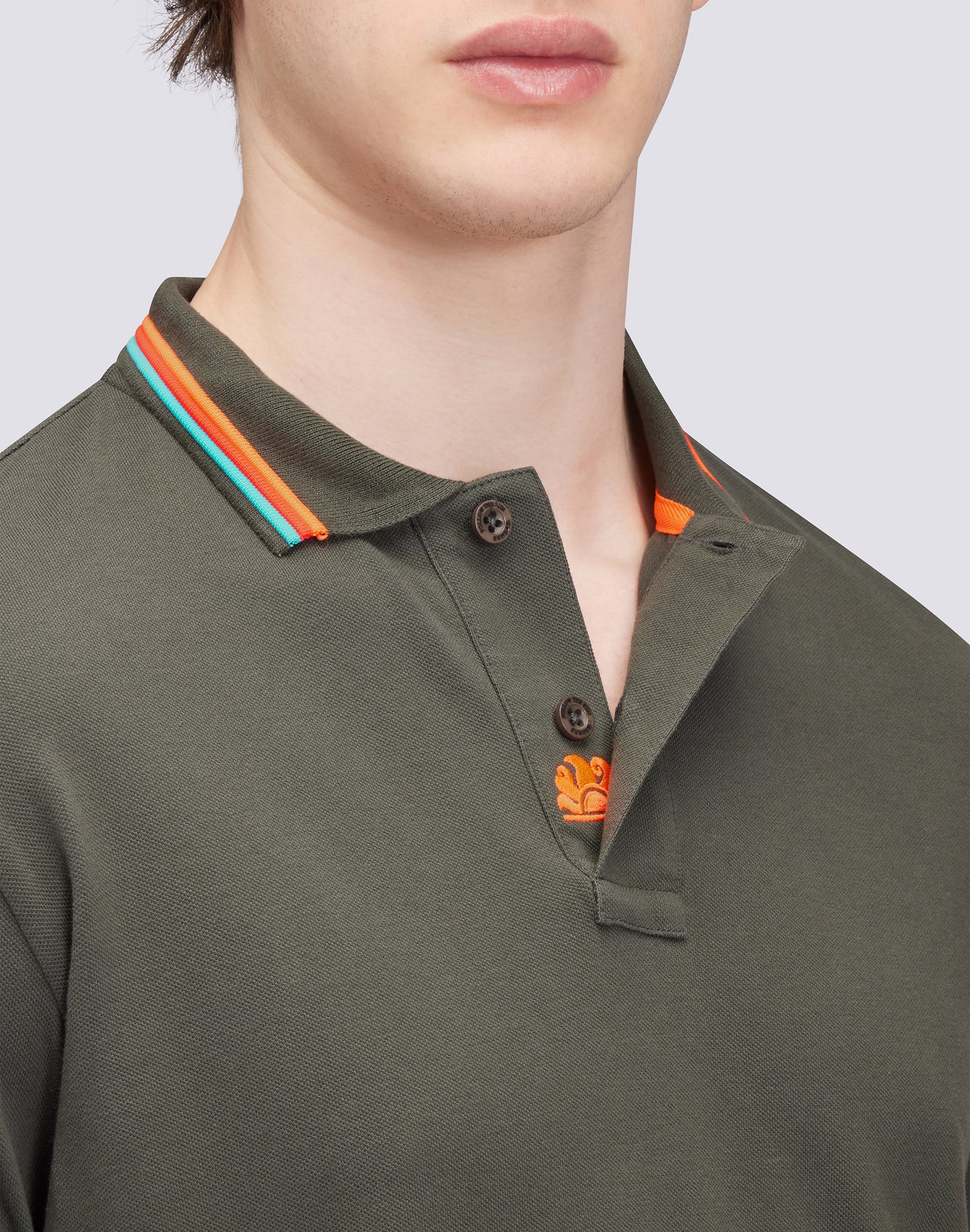 BRICE COTTON PIQUÉ POLO SHIRT WITH TRICOLOUR DETAILS