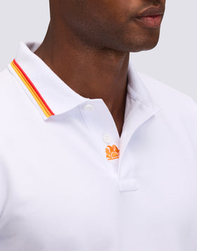 POLO BRICE EN COTON PIQUÉ AVEC DÉTAILS TRICOLORES