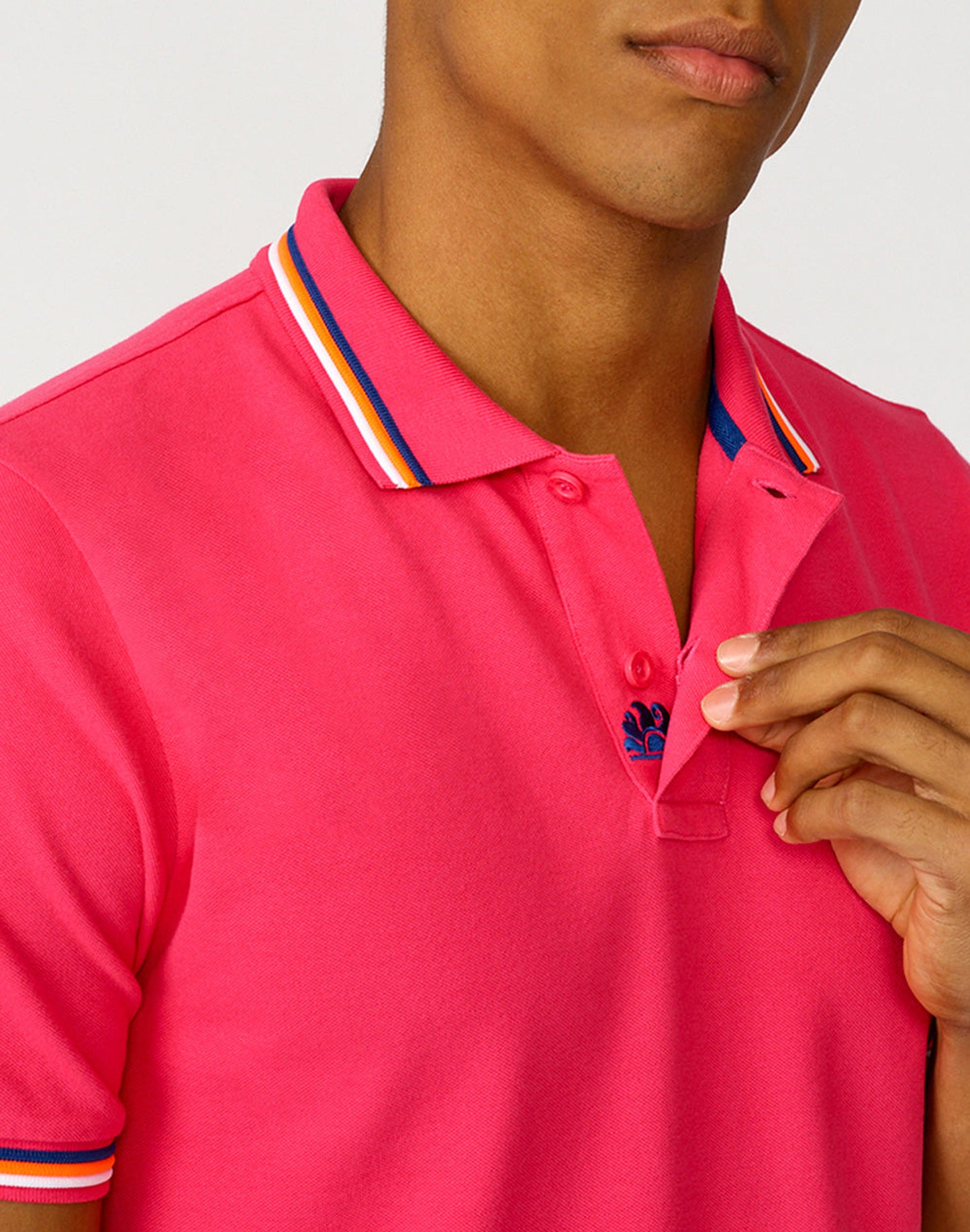 BRICE COTTON PIQUÉ POLO SHIRT WITH TRICOLOUR DETAILS