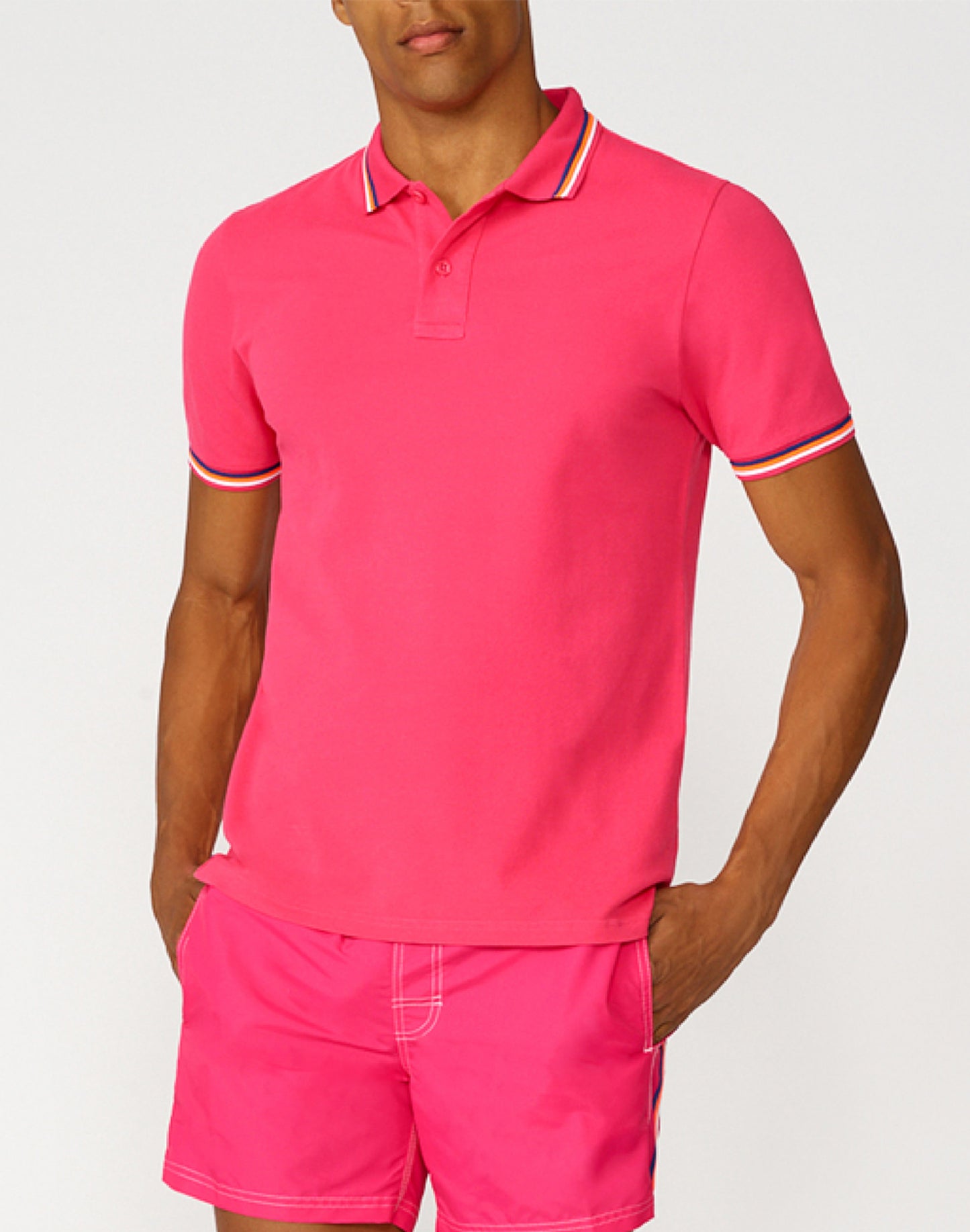 BRICE COTTON PIQUÉ POLO SHIRT WITH TRICOLOUR DETAILS