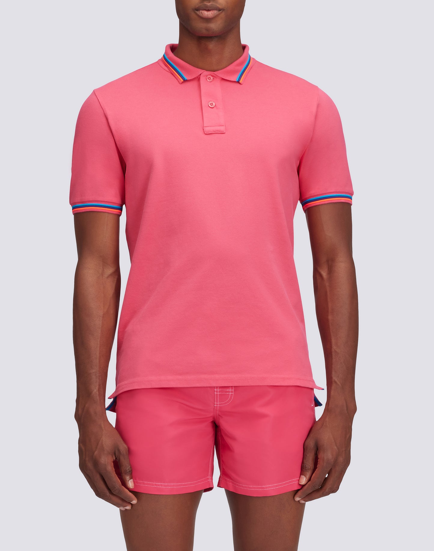 BRICE COTTON PIQUÉ POLO SHIRT WITH TRICOLOUR DETAILS