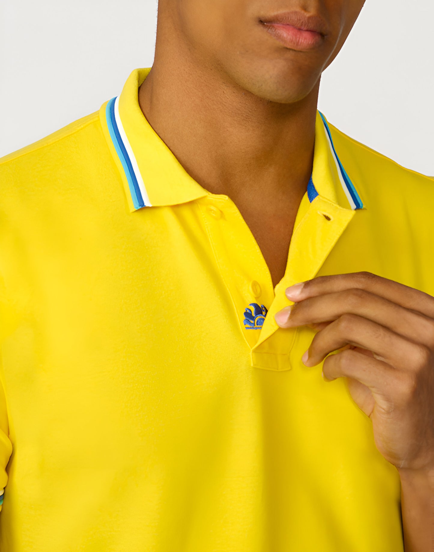 BRICE COTTON PIQUÉ POLO SHIRT WITH TRICOLOUR DETAILS