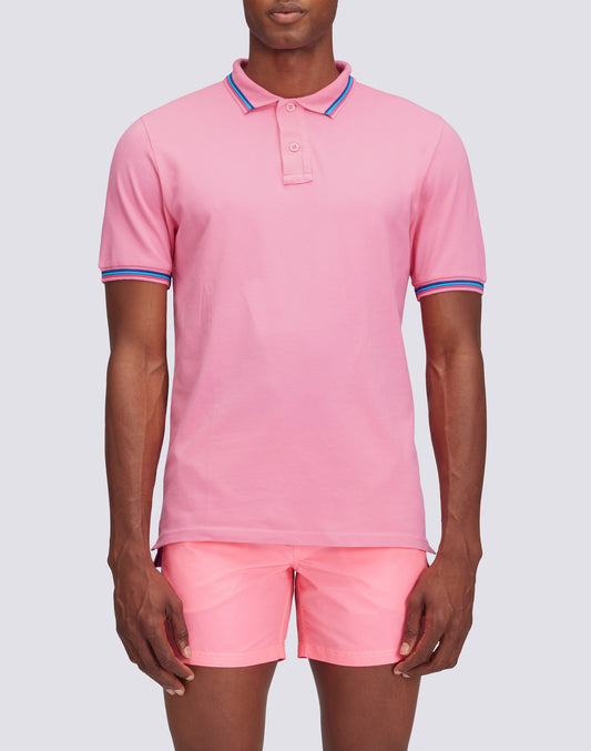 BRICE COTTON PIQUÉ POLO SHIRT WITH TRICOLOUR DETAILS