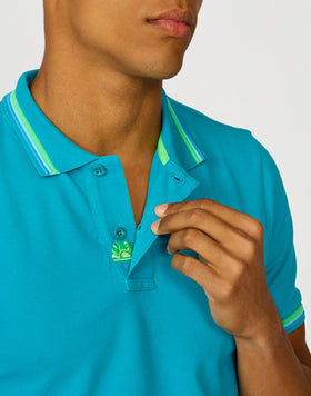 POLO BRICE IN COTONE PIQUET CON DETTAGLI TRICOLOR