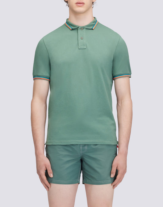 BRICE COTTON PIQUÉ POLO SHIRT WITH TRICOLOUR DETAILS