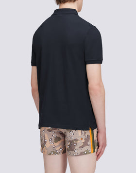 POLO IN COTONE PIQUET STRETCH CON PATCH ARCOBALENO
