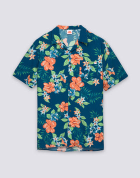MEN'S PRINTED VISCOSE POPLIN SHIRT