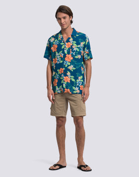 CAMICIA UOMO STAMPATA IN VISCOSA POPELINE