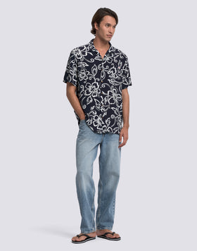 CHEMISE IMPRIMÉE POUR HOMME EN POPELINE DE VISCOSE