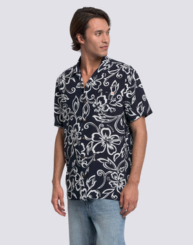 CHEMISE IMPRIMÉE POUR HOMME EN POPELINE DE VISCOSE