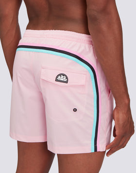 SWIM SHORTS WITH STRETCH FABRIC AND REMOVABLE POUCH