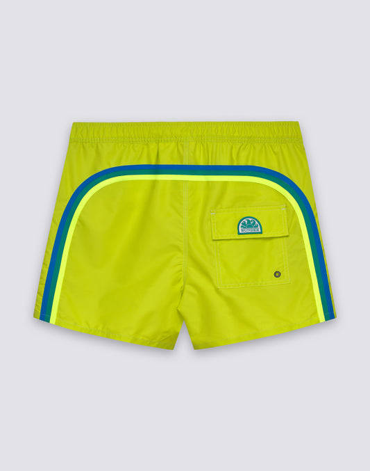 MAILLOT DE BAIN COURT EN TAFFETAS ICONIQUE POUR HOMME AVEC TAILLE SEMI-ÉLASTIQUE