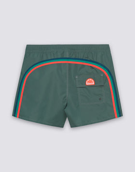 ICONIC TAFFETA MEN'S SHORT SWIMSHORTS WITH SEMI-ELASTIC WAIST