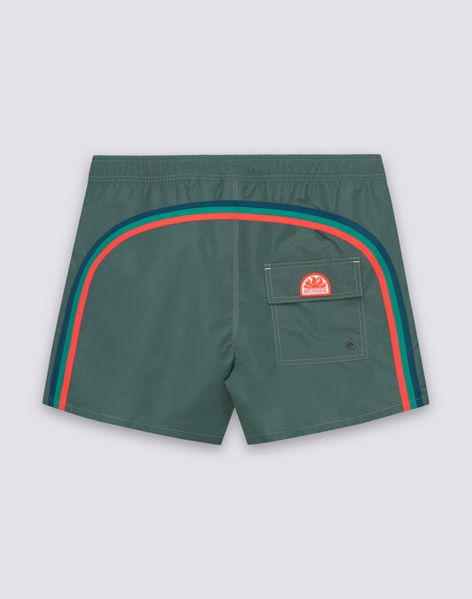 MAILLOT DE BAIN COURT EN TAFFETAS ICONIQUE POUR HOMME AVEC TAILLE SEMI-ÉLASTIQUE