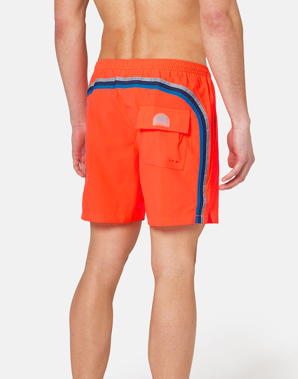 4 WAY STRETCH MID-LENGTH SWIM SHORTS WITH AN ELASTICATED WAISTBAND