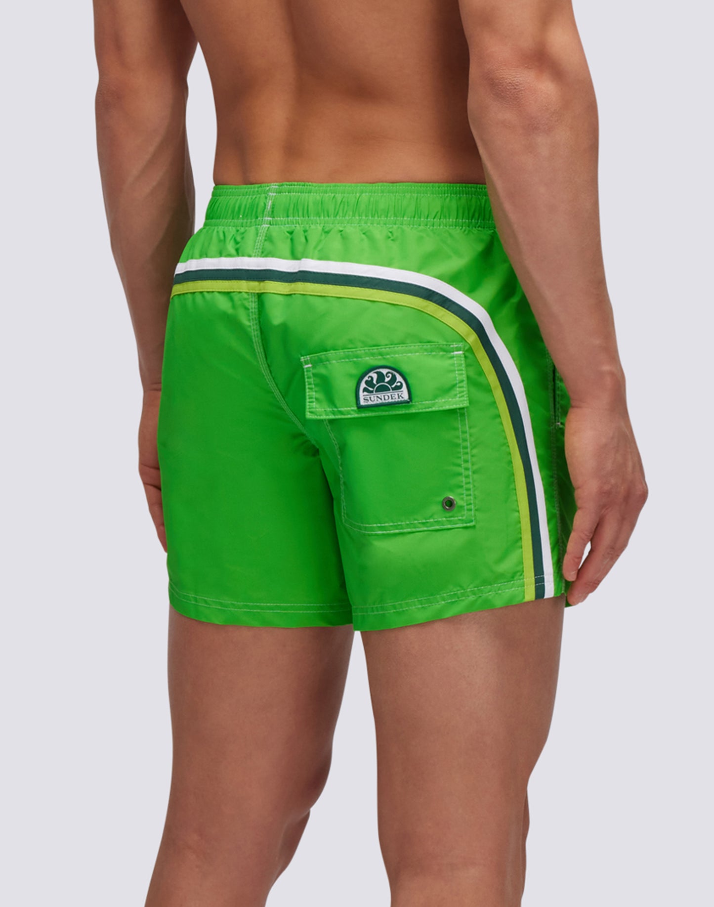 ICONIC TAFFETA STRETCH WAIST SWIM TRUNKS