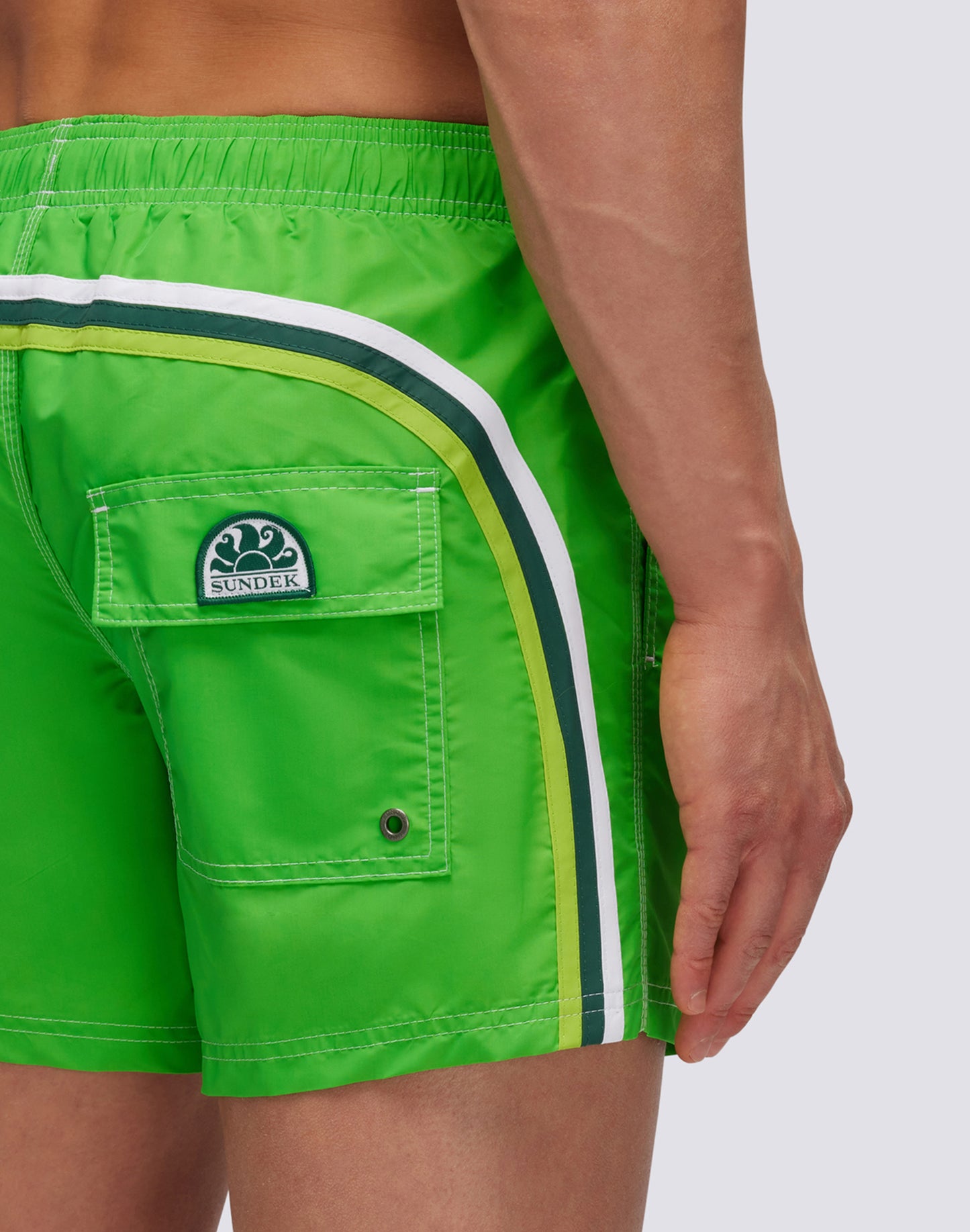 ICONIC TAFFETA STRETCH WAIST SWIM TRUNKS