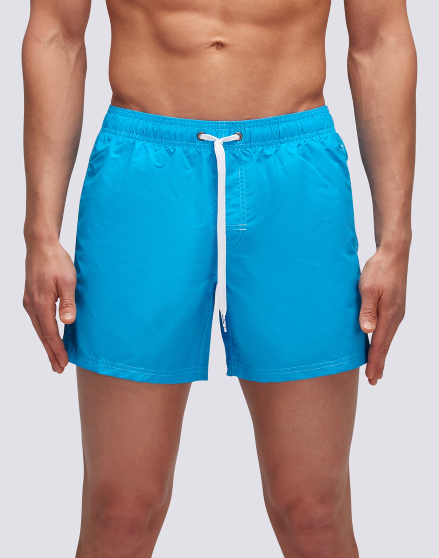 ICONIC TAFFETA STRETCH WAIST SHORT SWIM TRUNKS