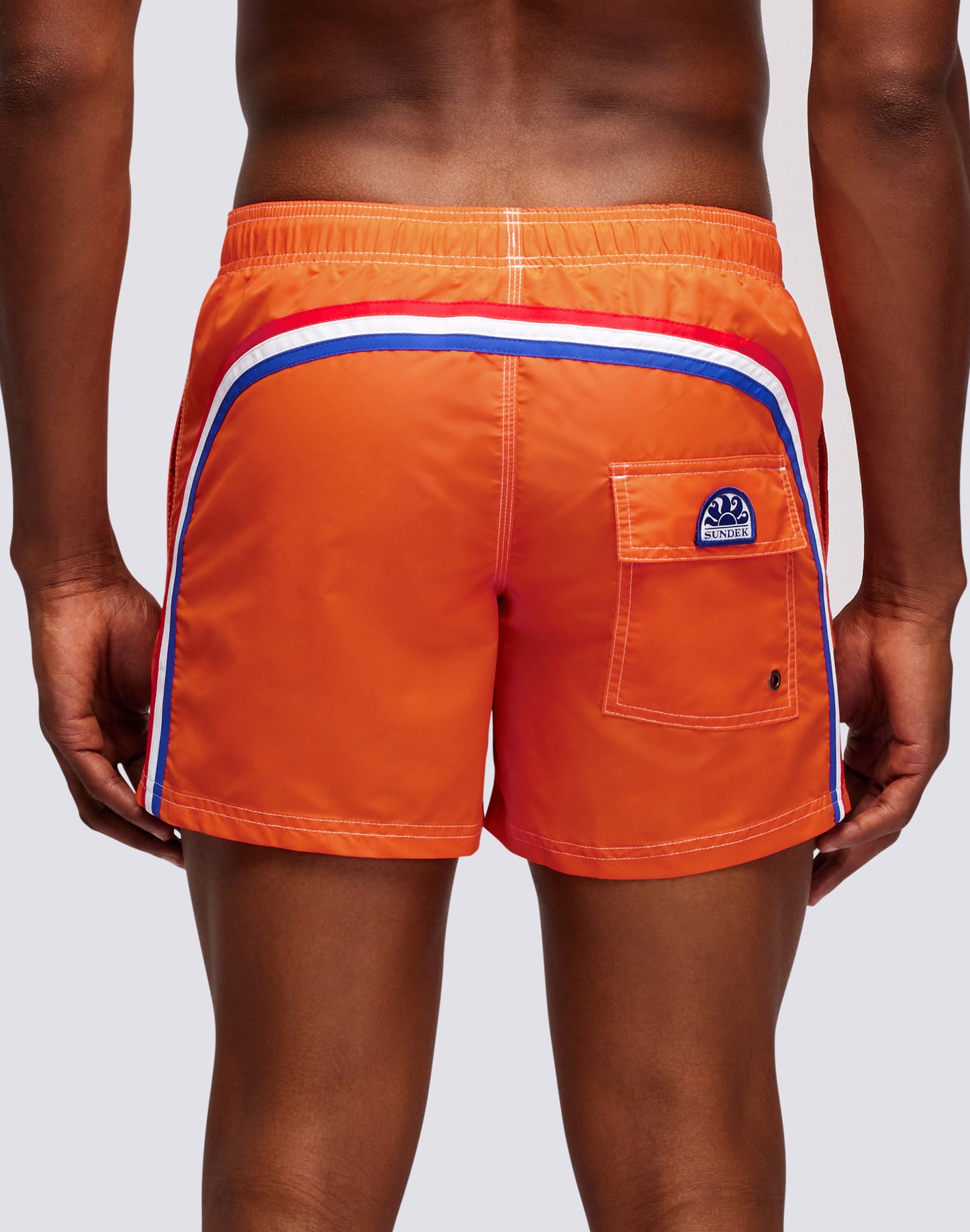 SHORT SWIM SHORTS WITH AN ELASTICATED WAISTBAND ICONIC TAFFETA DUTCH FLAG