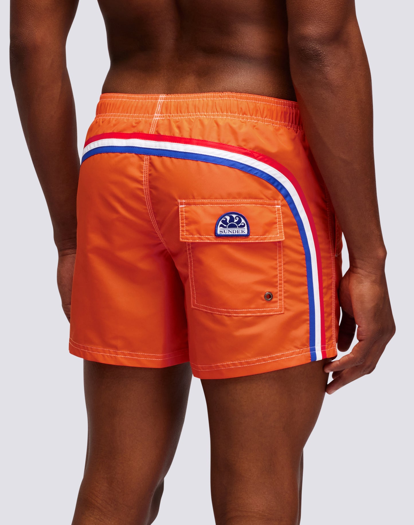 SHORT SWIM SHORTS WITH AN ELASTICATED WAISTBAND ICONIC TAFFETA DUTCH FLAG