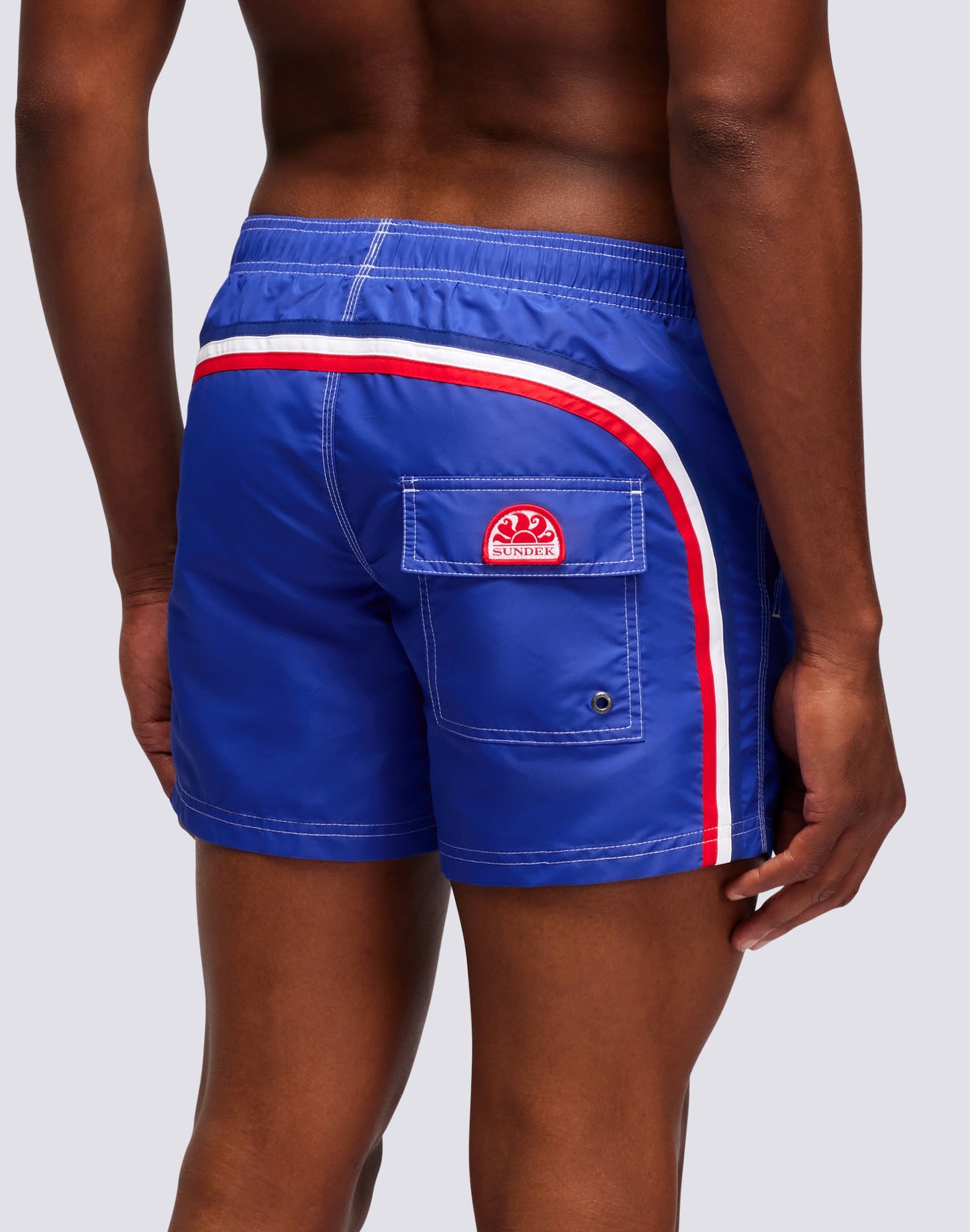 SHORT SWIM SHORTS WITH AN ELASTICATED WAISTBAND ICONIC TAFFETA FRANCE FLAG