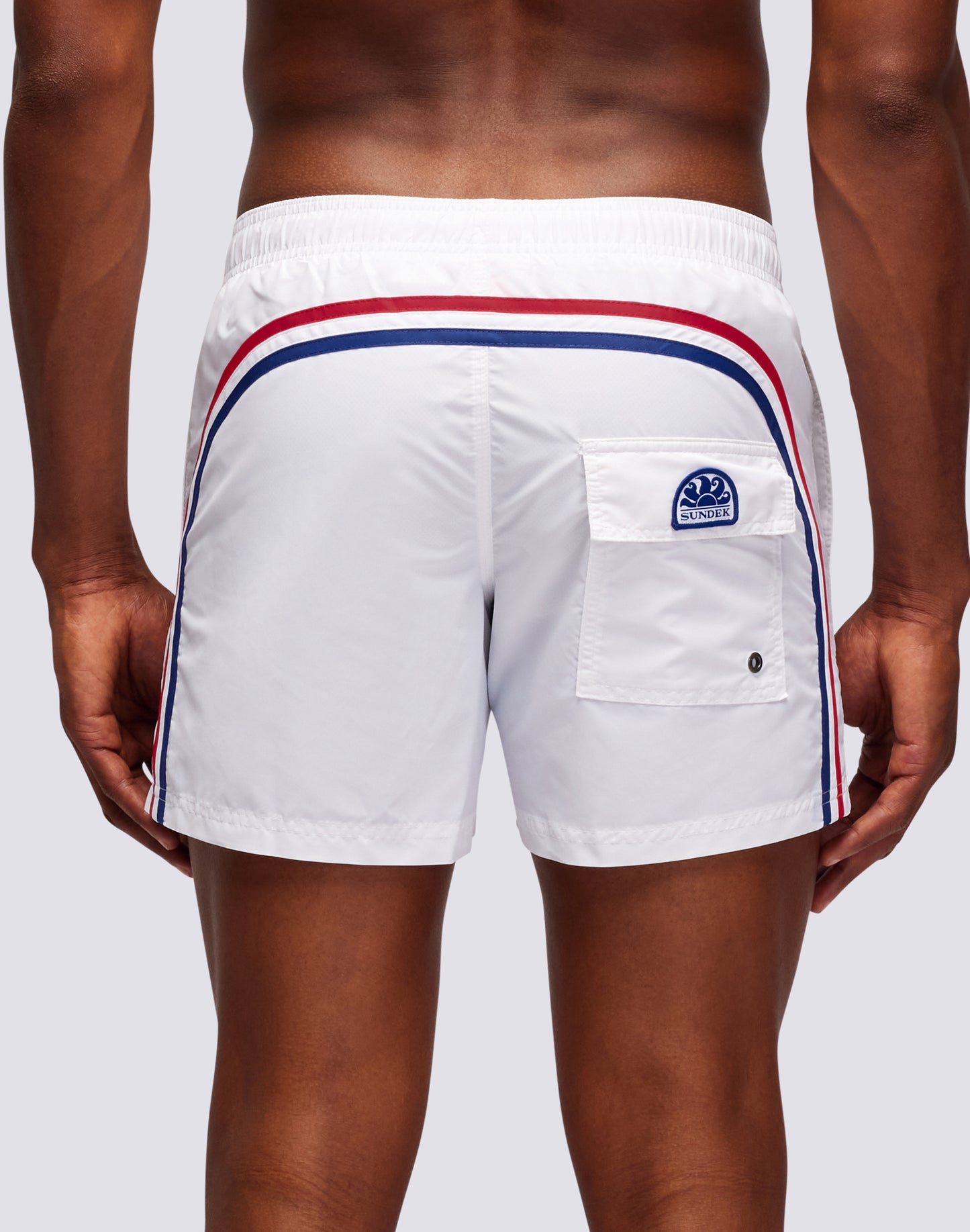 SHORT SWIM SHORTS WITH AN ELASTICATED WAISTBAND ICONIC TAFFETA