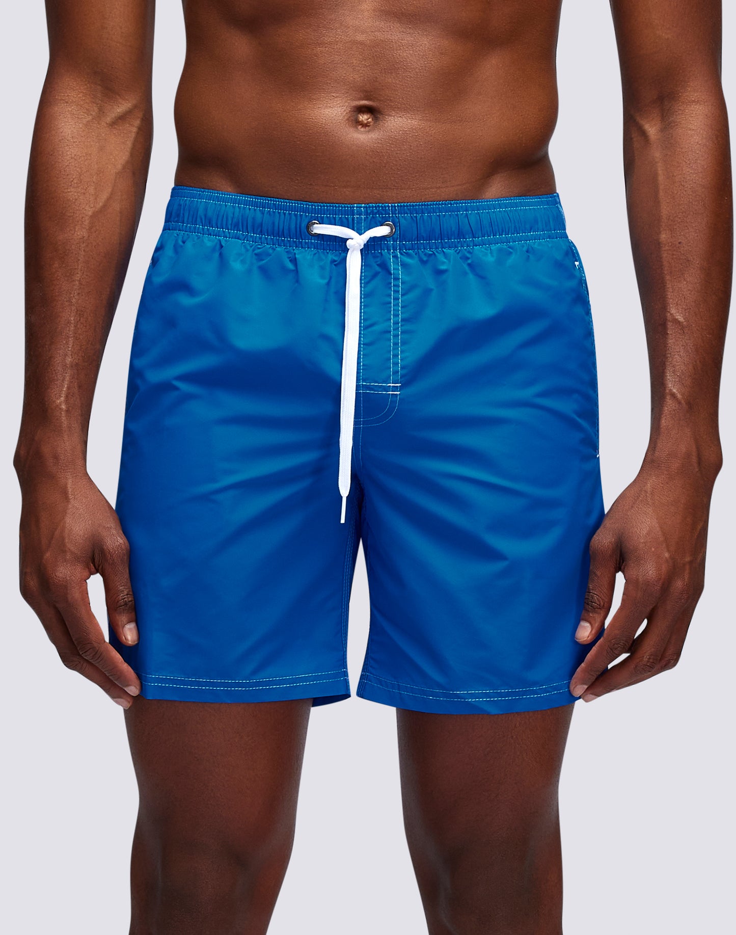 ICONIC TAFFETA STRETCH WAIST MID-LENGTH SWIM TRUNKS