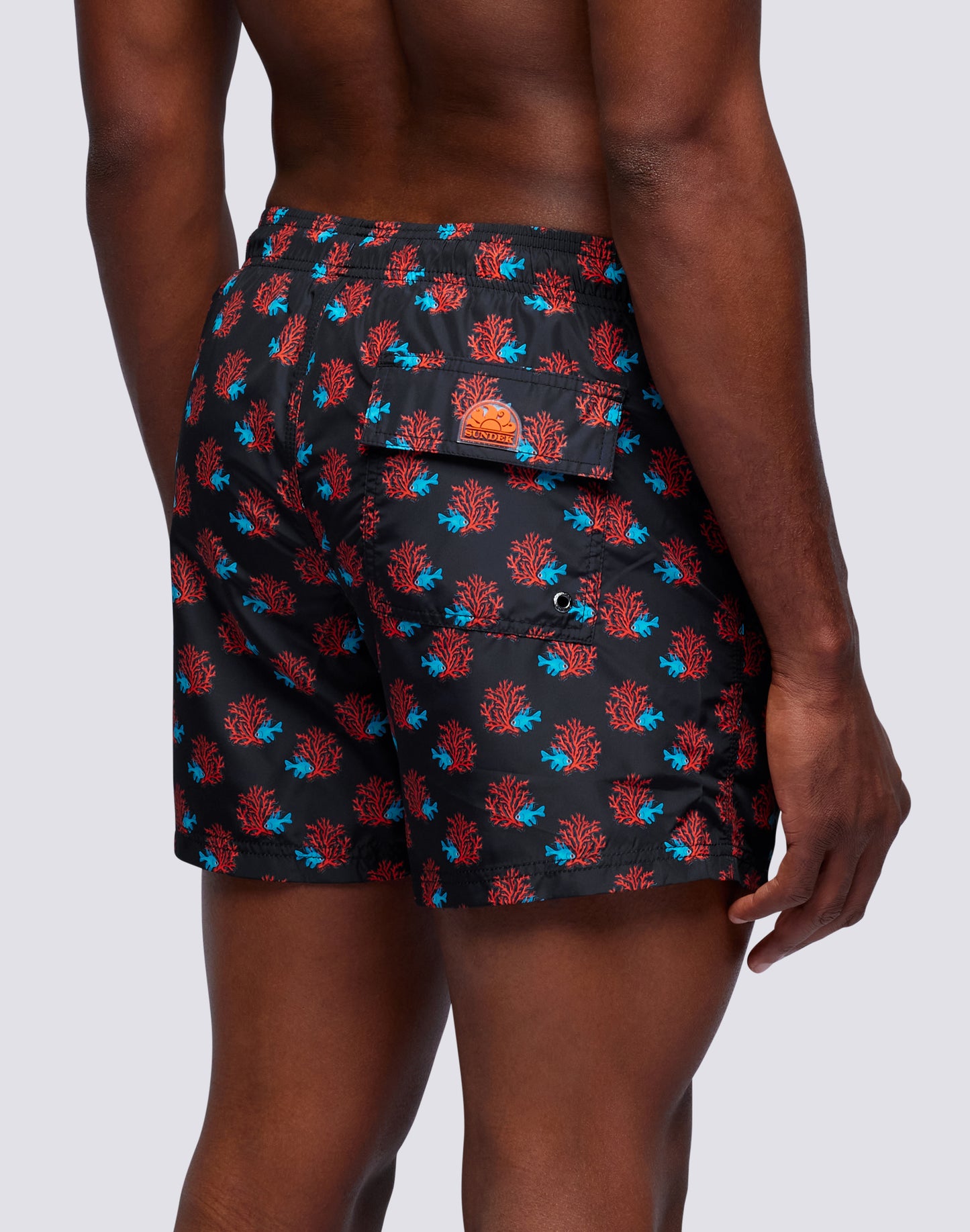 SEABED MICROPRINT ELASTICATED WAIST SHORT SWIMSHORTS