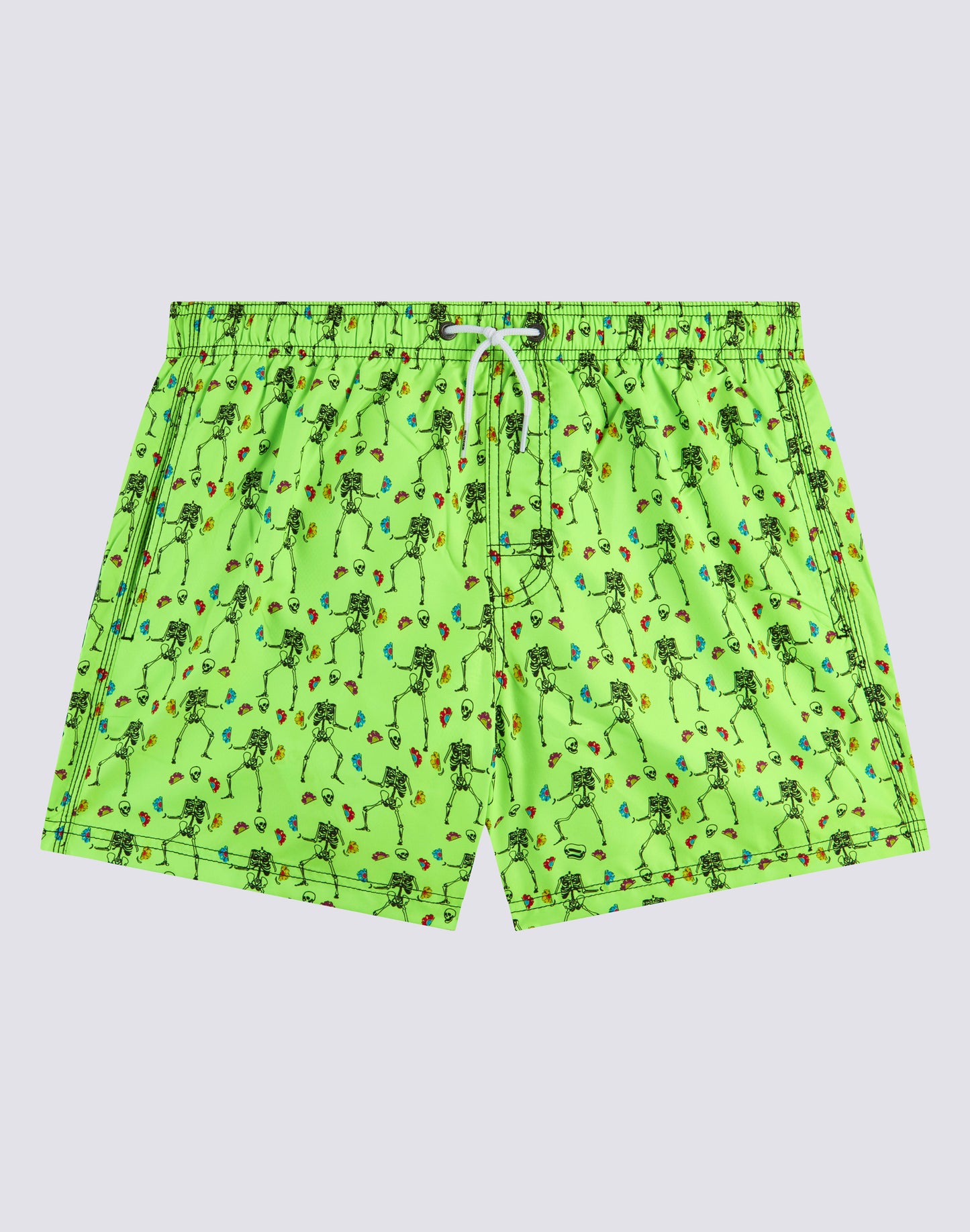 SHORT DE BAIN COURT TAILLE ÉLASTIQUÉE MICROIMPRIMÉ SKELETON BAY REPREVE®