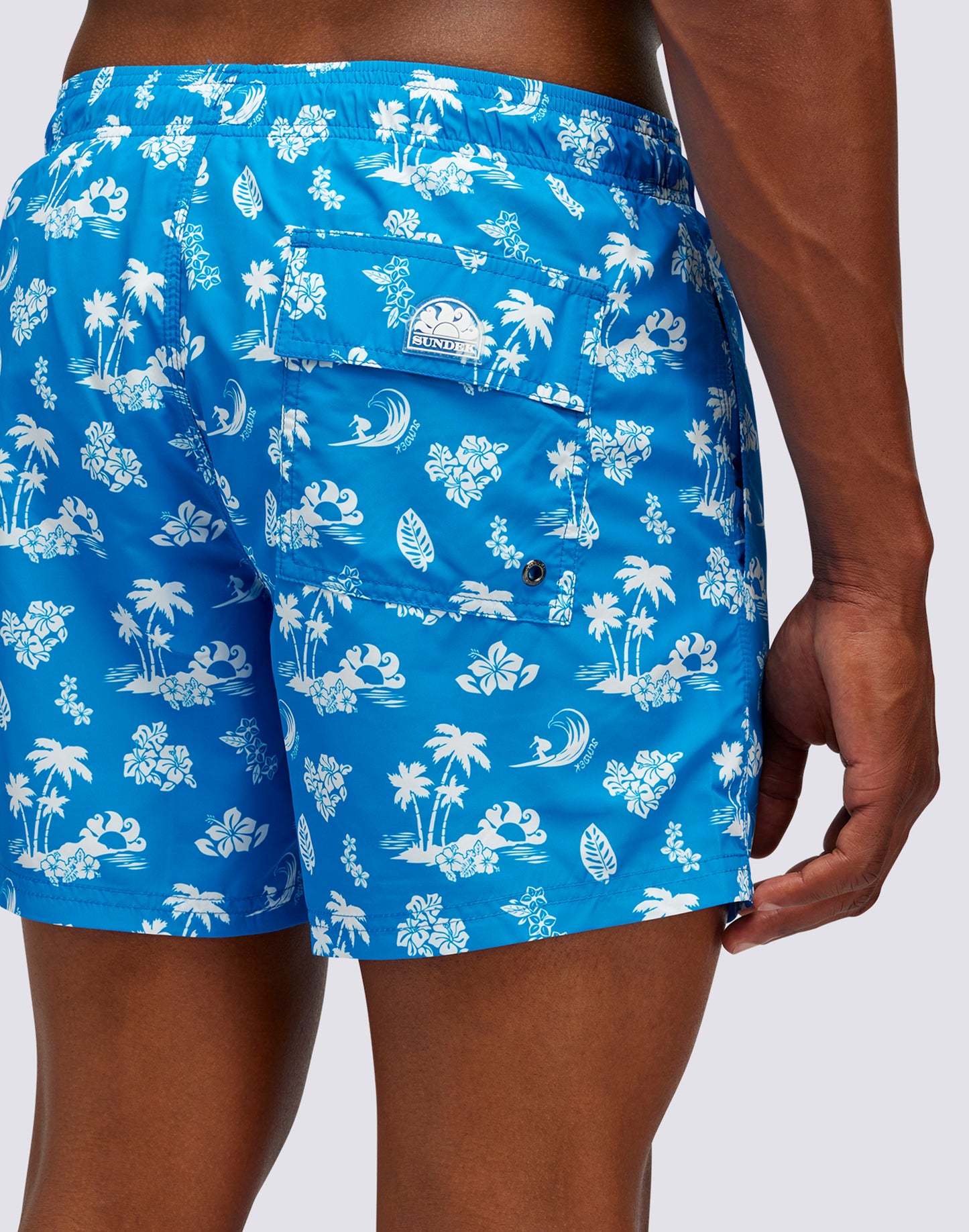 SHORT DE BAIN COURT À TAILLE ÉLASTIQUE AVEC IMPRIMÉ KAILUA BIT EN POLY RECYCLÉ