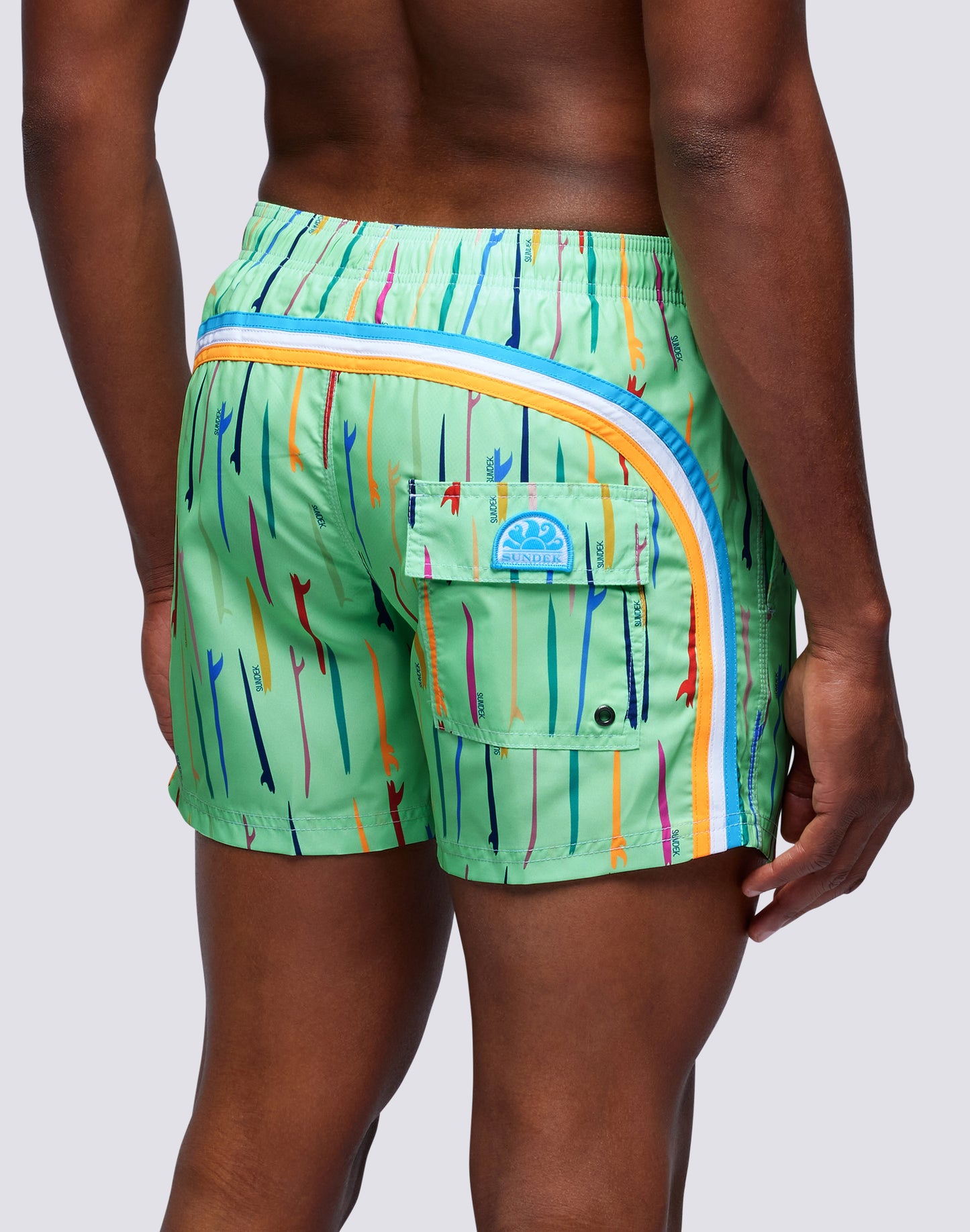 SHORT DE BAIN TAILLE ÉLASTIQUÉE MICROPRINT POP SURF REPREVE®