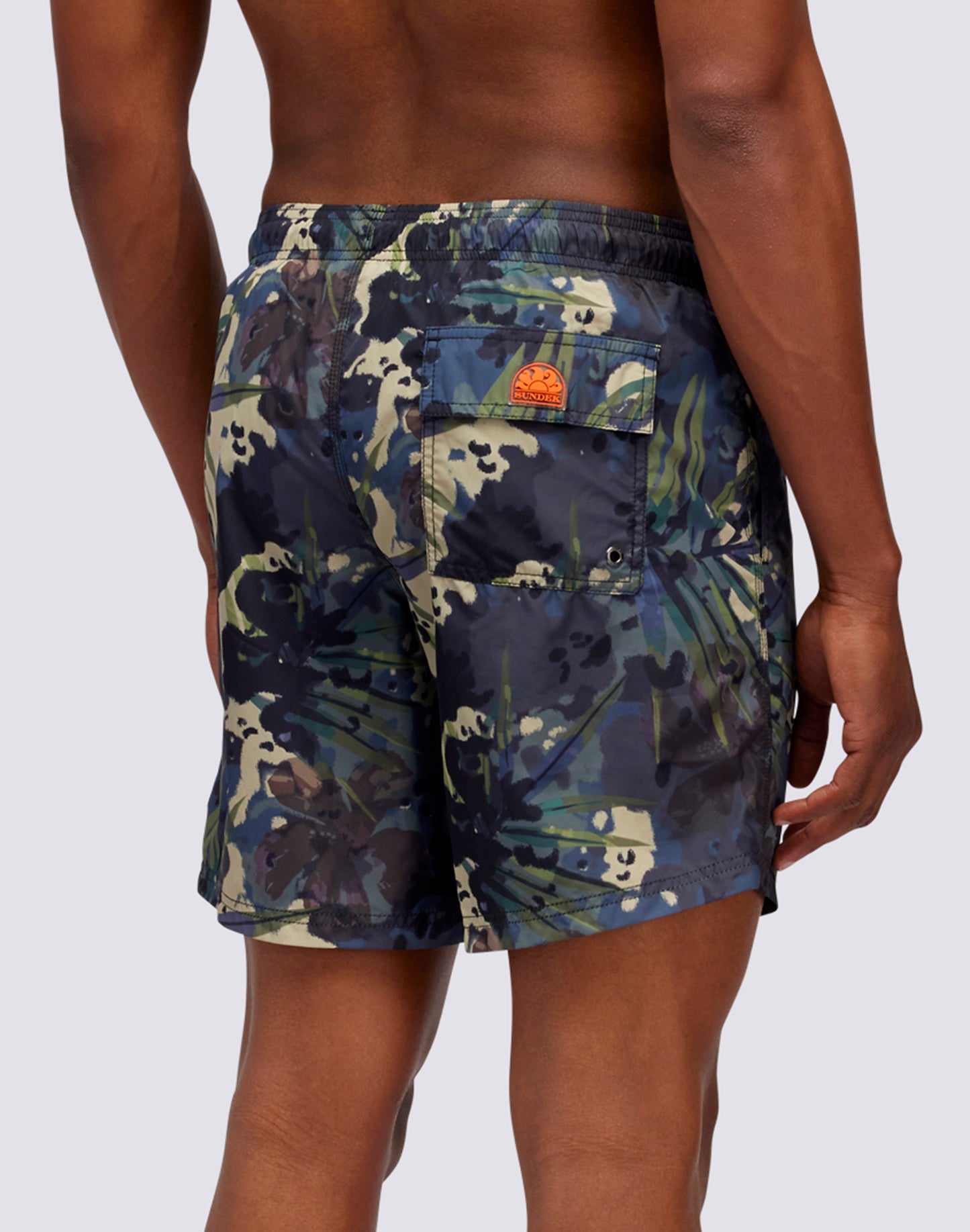 MEDIUM ELASTICATED WAIST BOARDSHORT WITH SPOTTY JUNGLE PRINT