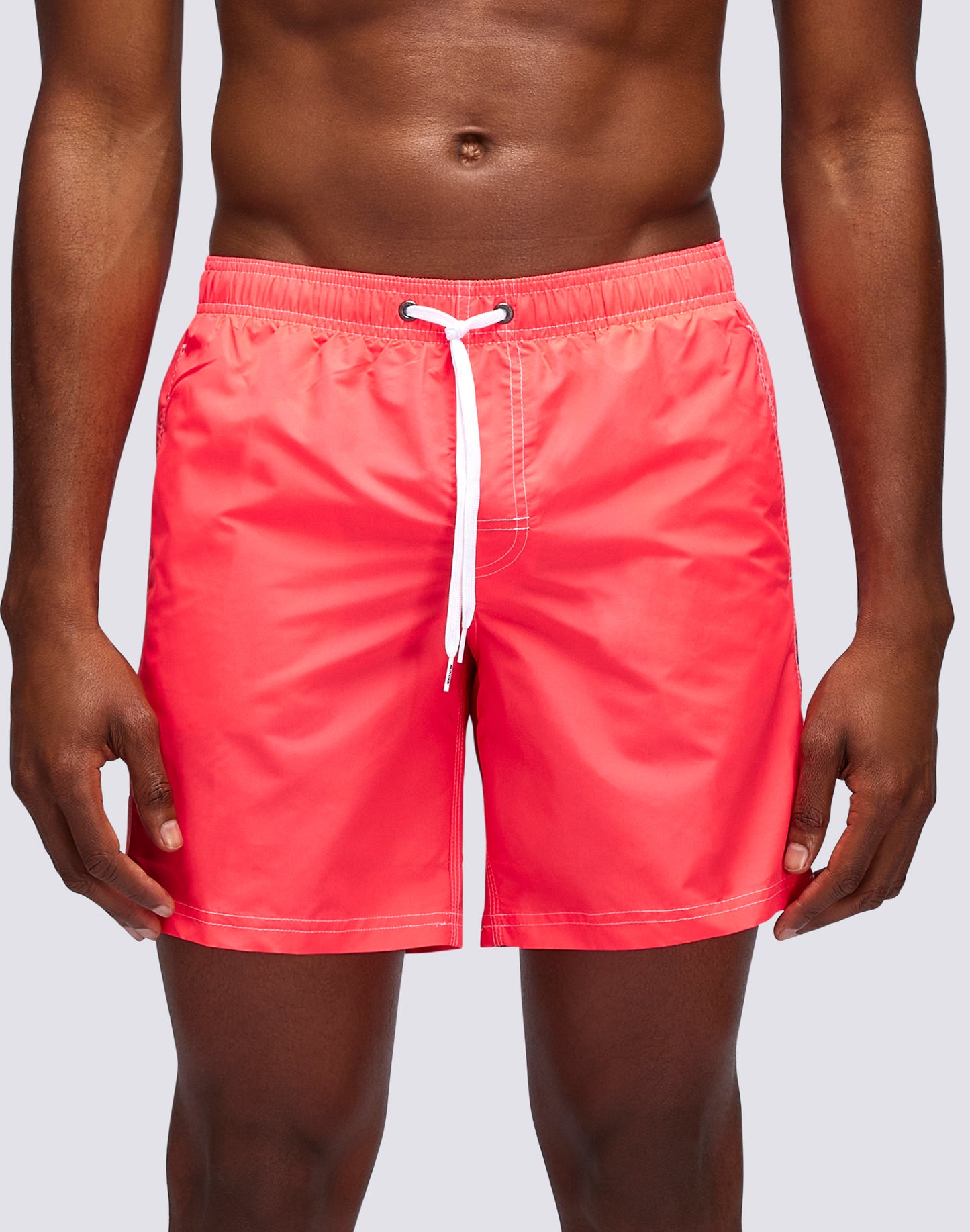 ICONIC TAFFETA STRETCH WAIST MID-LENGTH SWIM TRUNKS