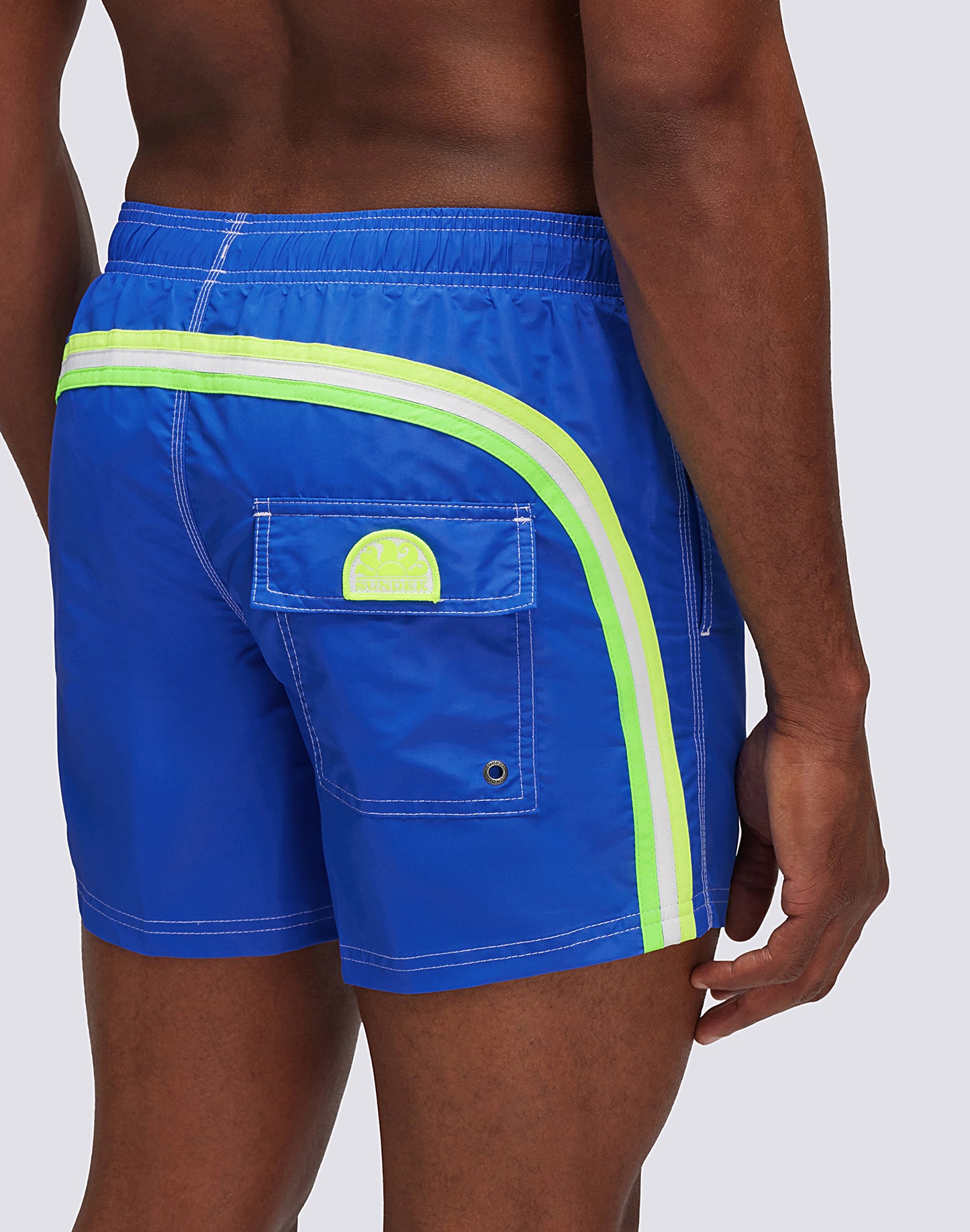 ICONIC TAFFETA STRETCH WAIST SWIM TRUNKS