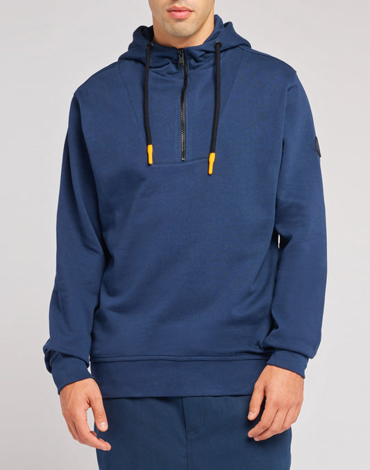 3/4 ZIPPER HOODED SWEATSHIRT