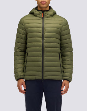 MEN'S 100-GRAM SHORT DOWN JACKET WITH HOOD