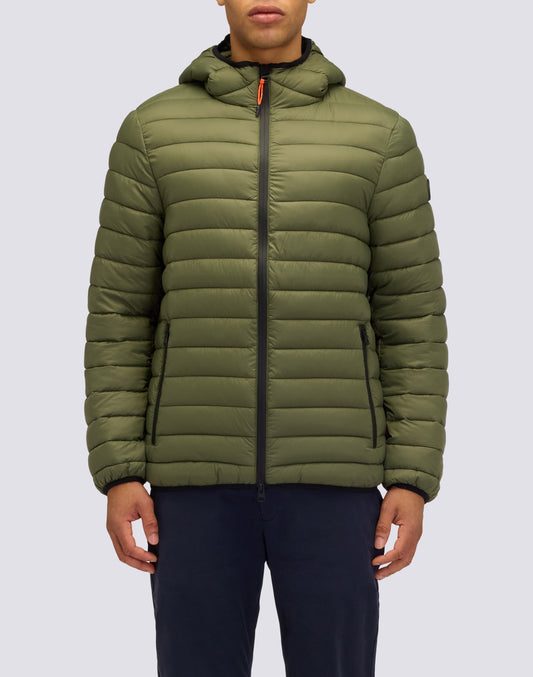 MEN'S 100-GRAM SHORT DOWN JACKET WITH HOOD