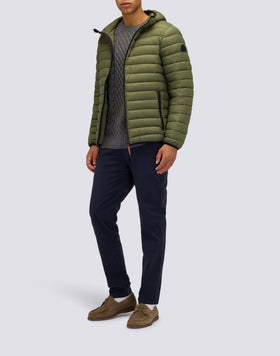 MEN'S 100-GRAM SHORT DOWN JACKET WITH HOOD