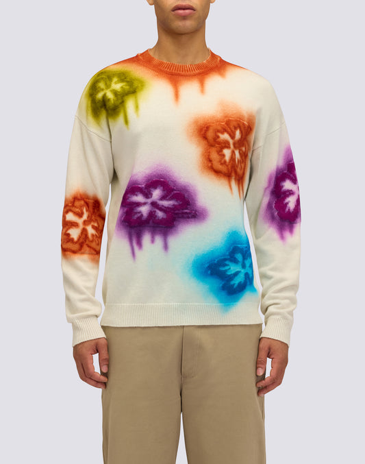 JERSEY DE CUELLO REDONDO PARA HOMBRE CON INCRUSTACIONES DE MOTIVOS FLORALES