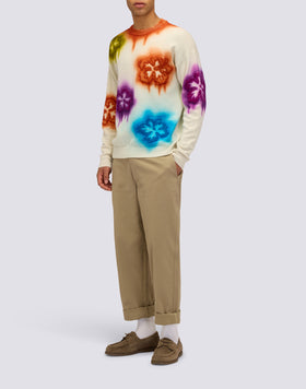 JERSEY DE CUELLO REDONDO PARA HOMBRE CON INCRUSTACIONES DE MOTIVOS FLORALES