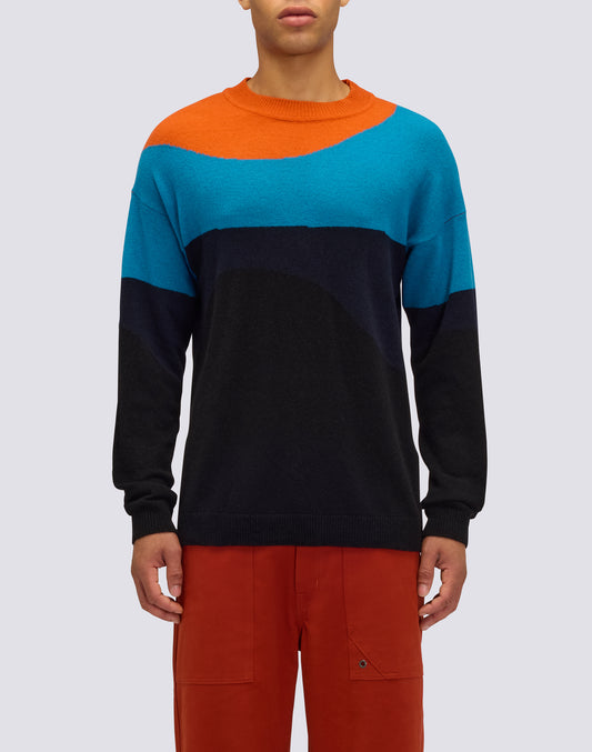 MAGLIONE UOMO A GIROCOLLO INTARSIO A 3 COLORI