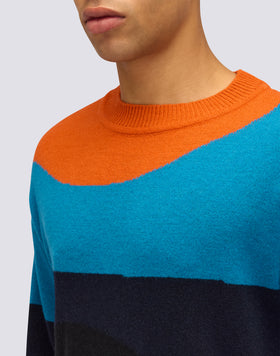 JERSEY DE CUELLO REDONDO PARA HOMBRE CON INCRUSTACIONES DE 3 COLORES