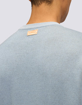 JERSEY DE CUELLO REDONDO PARA HOMBRE CON DISEÑO JACQUARD DE BARCO EN MEDIO DEL MAR