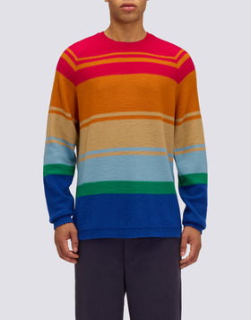 JERSEY DE CUELLO REDONDO CON RAYAS MULTICOLORES PARA HOMBRE